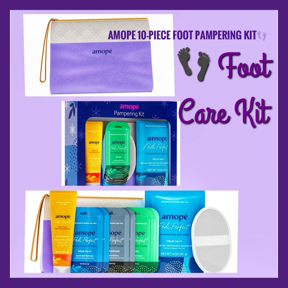 NWT Foot Pampering Kit & Case, Soak, Scrub, Cream, Rejuvenate!